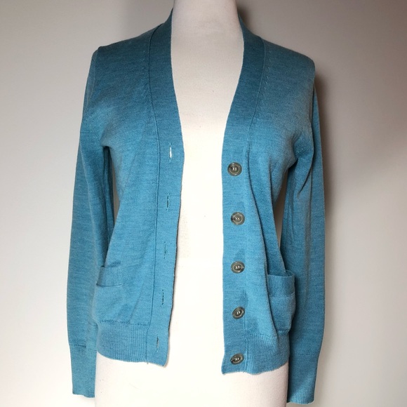J. Crew Sweaters - J Crew Blue V-neck Cardigan